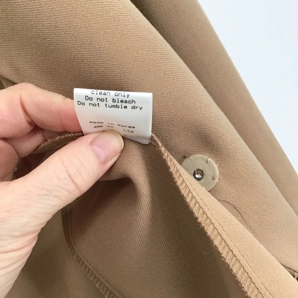 Storets Double Breasted Pleated Vintage Style Chic Blazer Jacket Tan Size Small - Picture 11 of 11